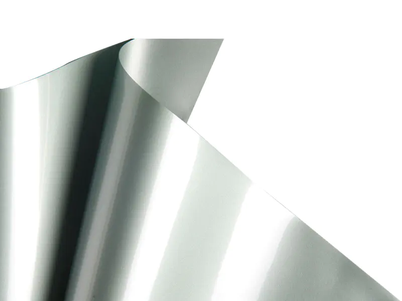 Striebornošedá leštená PVC stropná mäkká fólia-16