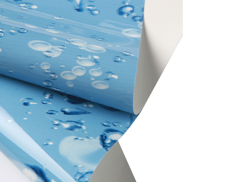 Biela na zadnej strane, modrá PVC stropná fólia-18